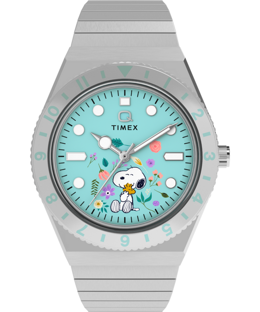 Peanuts® x Q Timex® 36mm Stainless Steel Expansion Band Watch
