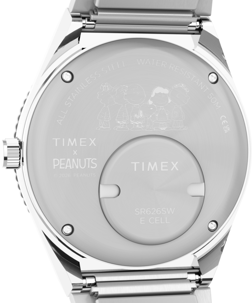 Peanuts® x Q Timex® 36mm Stainless Steel Expansion Band Watch