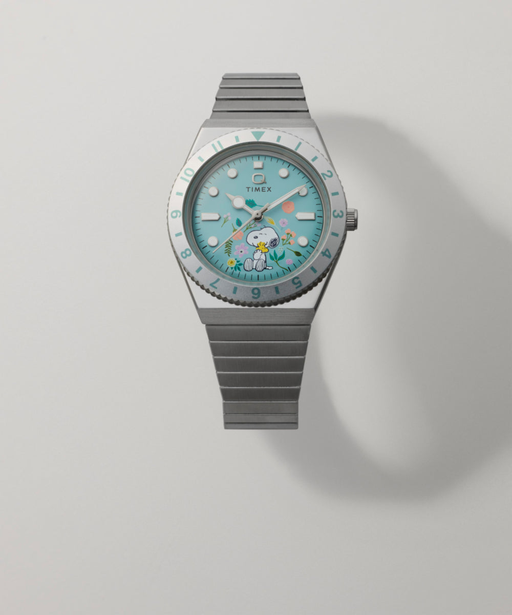 Peanuts® x Q Timex® 36mm Stainless Steel Expansion Band Watch