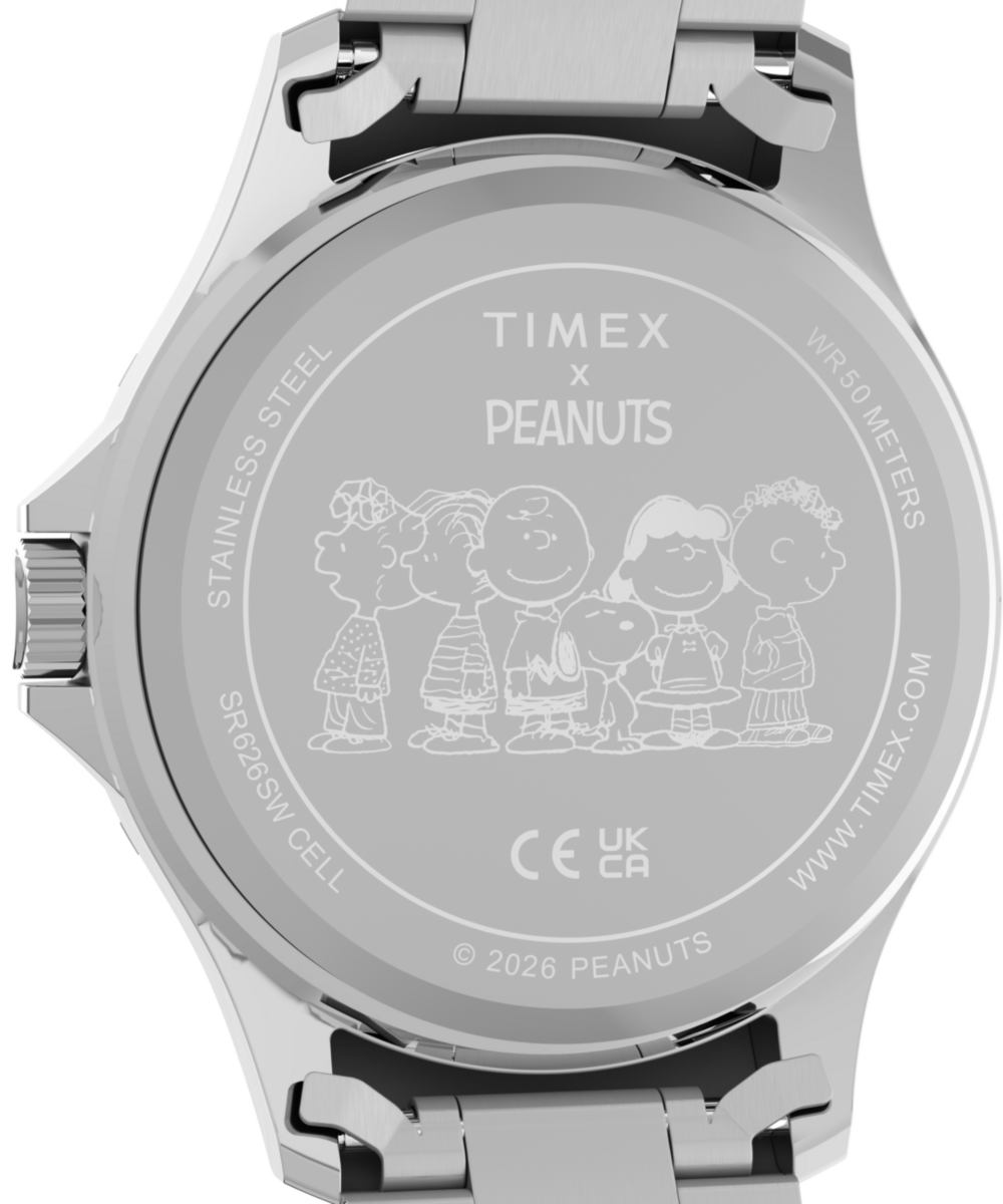 Peanuts® x Timex Navi Snoopy Soccer 41mm Stainless Steel Bracelet Watch