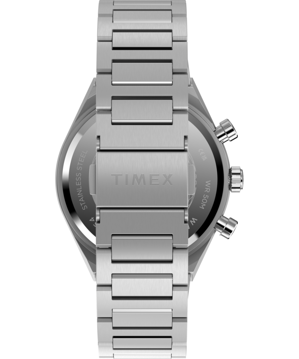Q Timex Continental Chronograph 40mm Stainless Steel Bracelet Watch