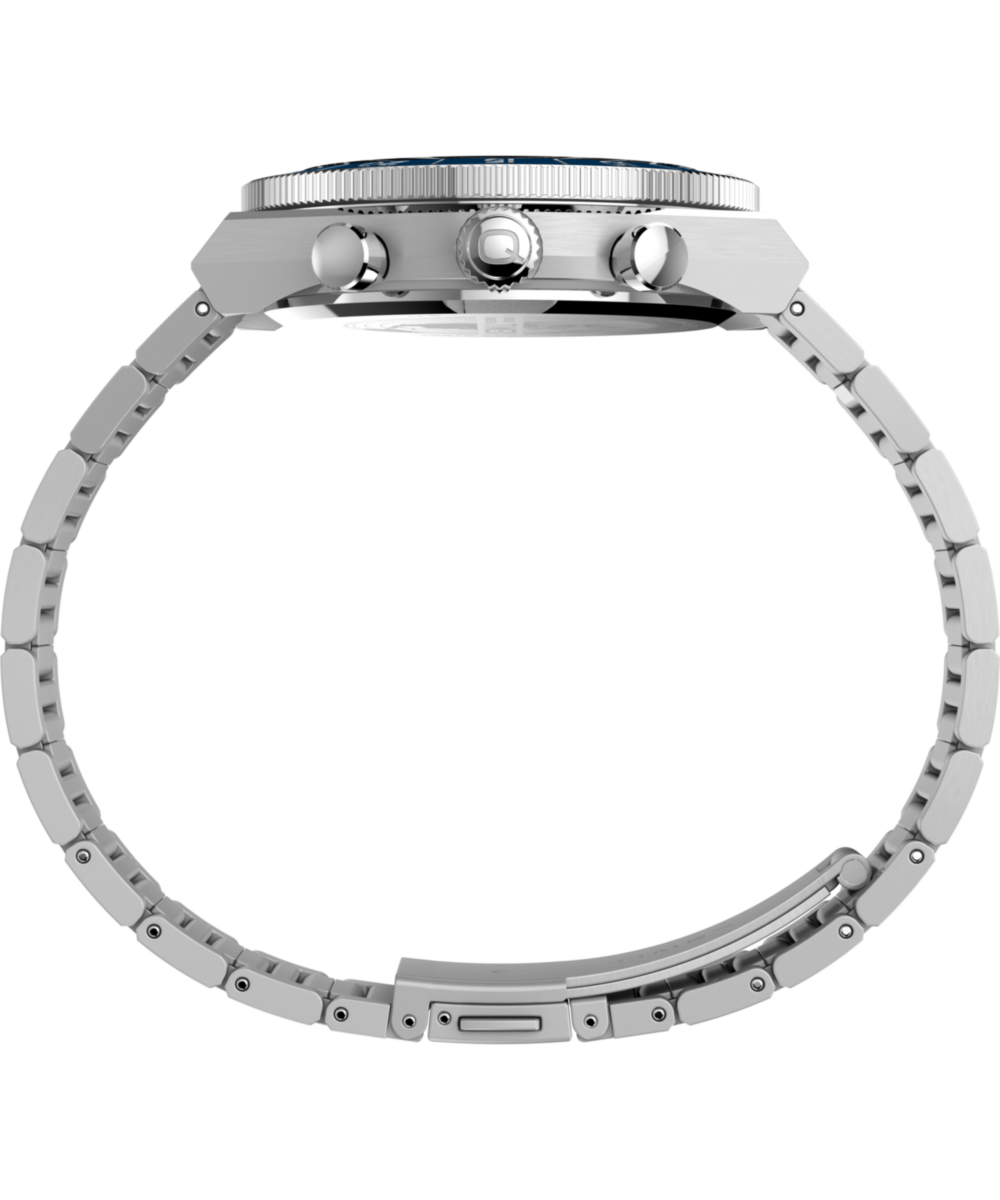 Q Timex Continental Chronograph 40mm Stainless Steel Bracelet Watch