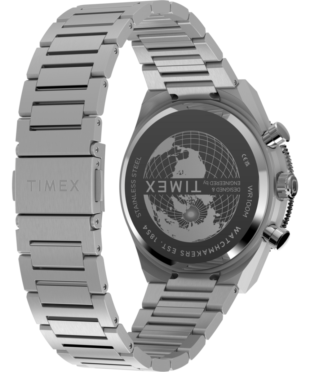 Q Timex Continental Chronograph 40mm Stainless Steel Bracelet Watch