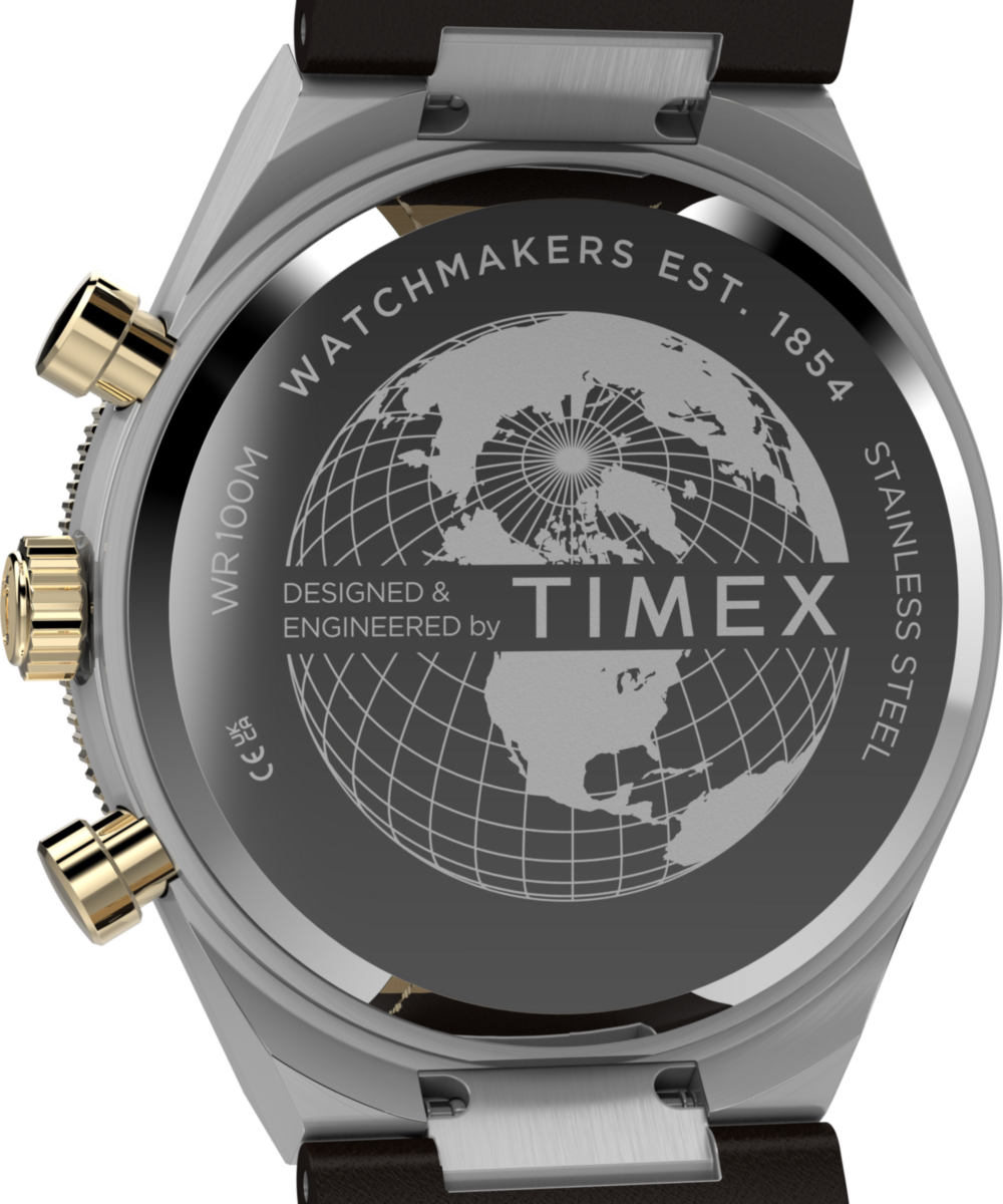 Q Timex Continental Chronograph 40mm Leather Strap Watch