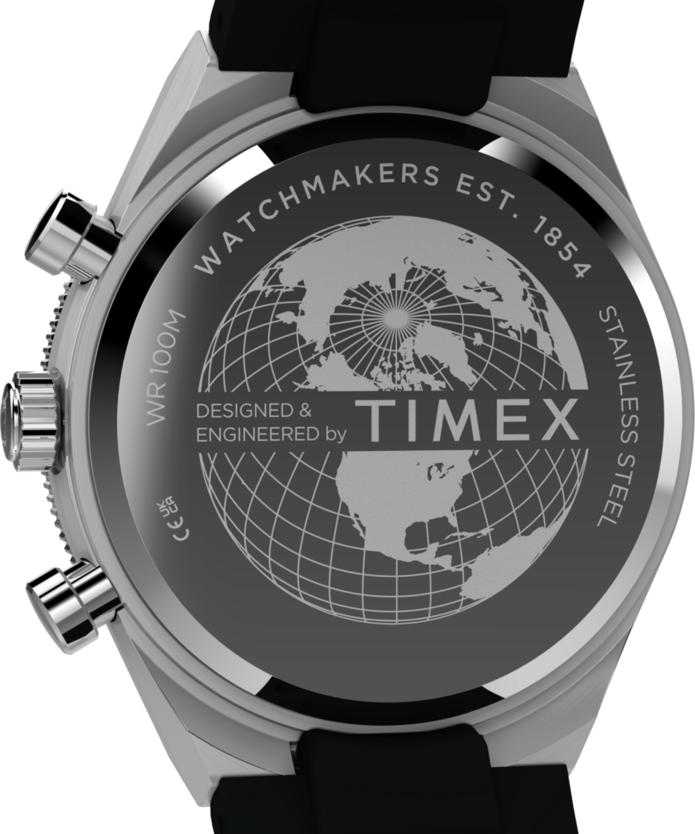 Q Timex Continental Chronograph 40mm Synthetic Rubber Strap Watch