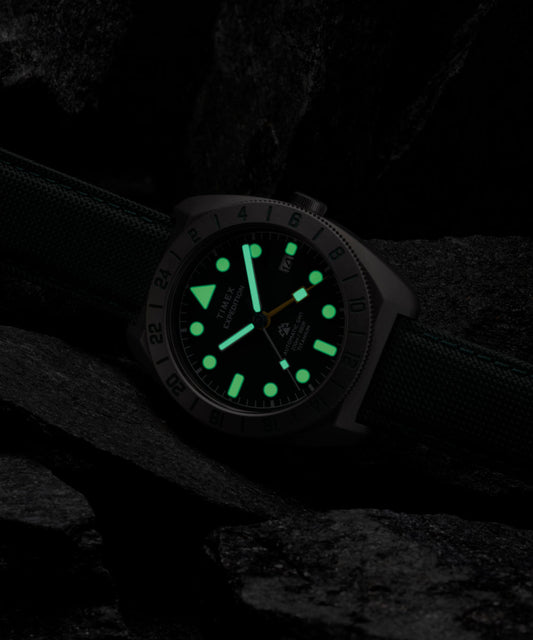 Expedition® Pioneer Titanium Automatic GMT 41mm Fabric Strap Watch