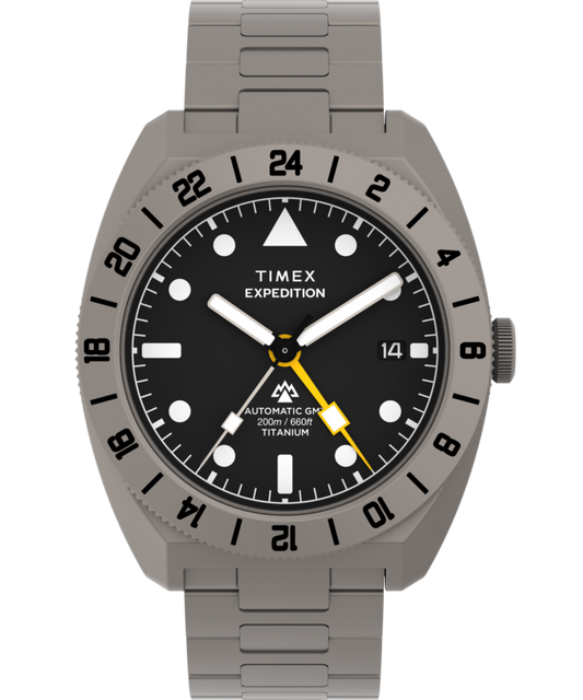 Expedition® Pioneer Titanium Automatic GMT 41mm Titanium Bracelet Watch