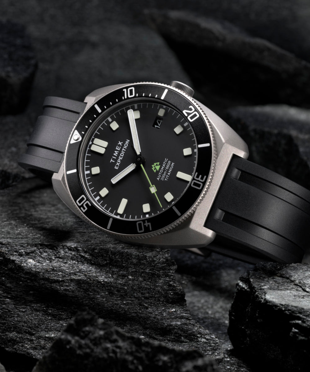 Expedition® Pioneer Titanium Automatic 41mm HNBR Synthetic Rubber Strap Watch