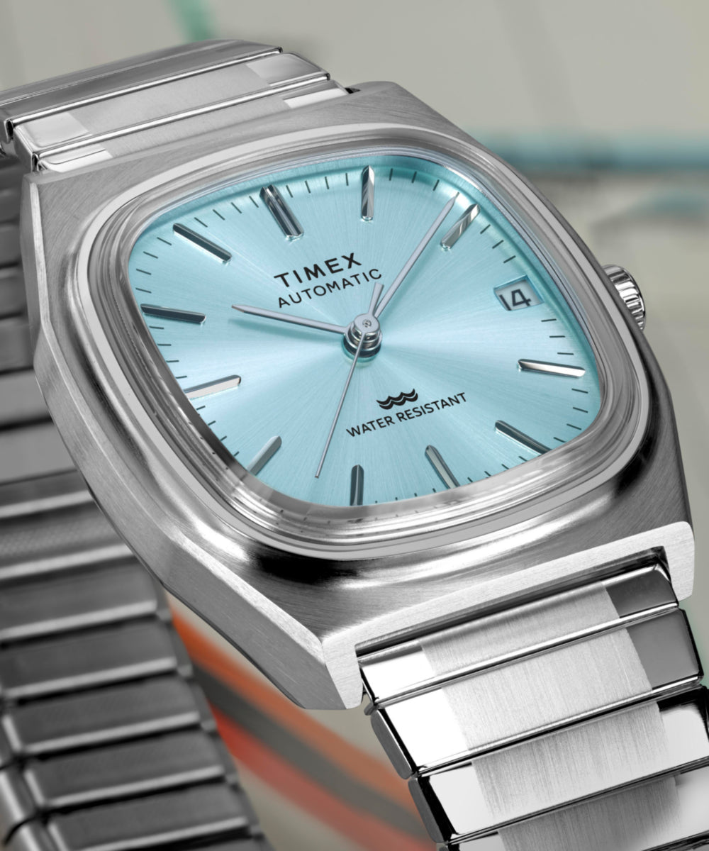 Timex® Automatic 1983 E Line 34mm Stainless Steel Expansion Band Watch