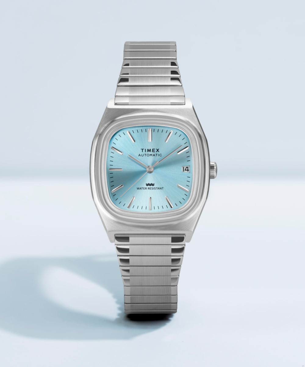 Timex® Automatic 1983 E Line 34mm Stainless Steel Expansion Band Watch