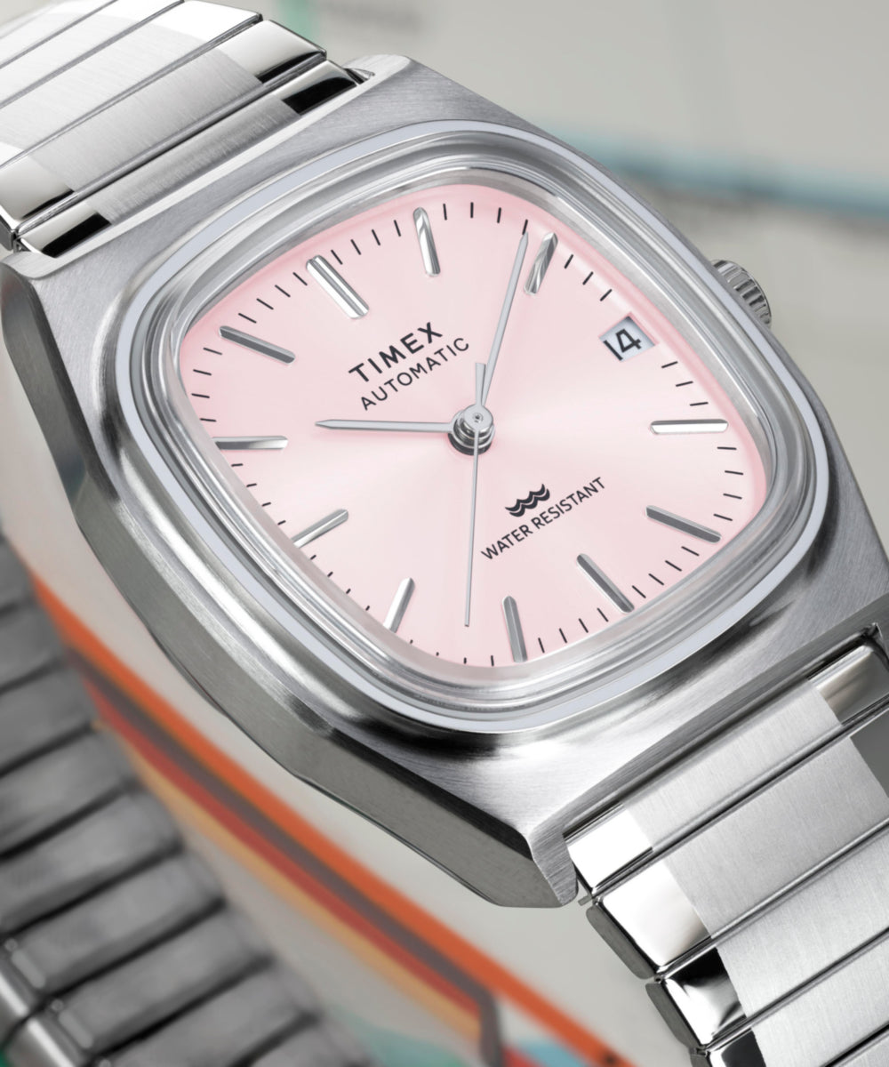 Timex® Automatic 1983 E Line 34mm Stainless Steel Expansion Band Watch