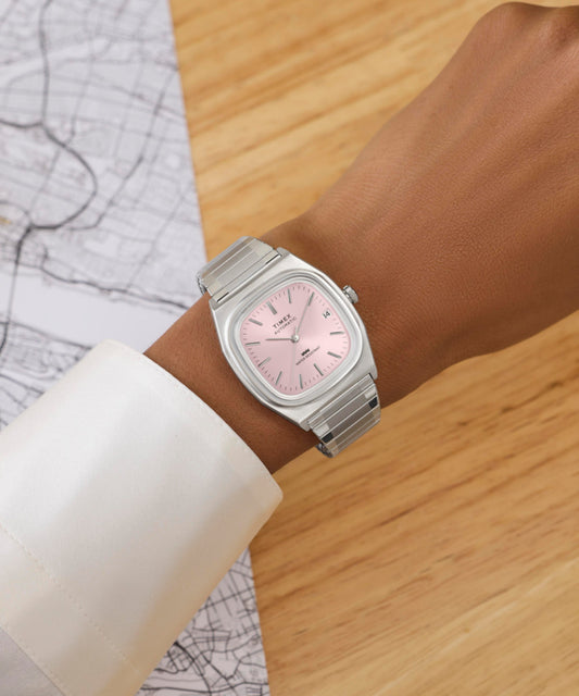 Timex® Automatic 1983 E Line 34mm Stainless Steel Expansion Band Watch