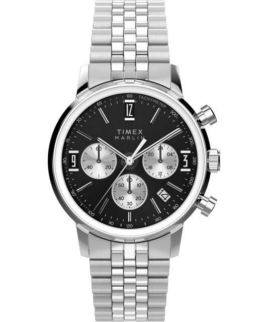 Marlin® Quartz Chrono 40mm Stainless Steel Bracelet Watch
