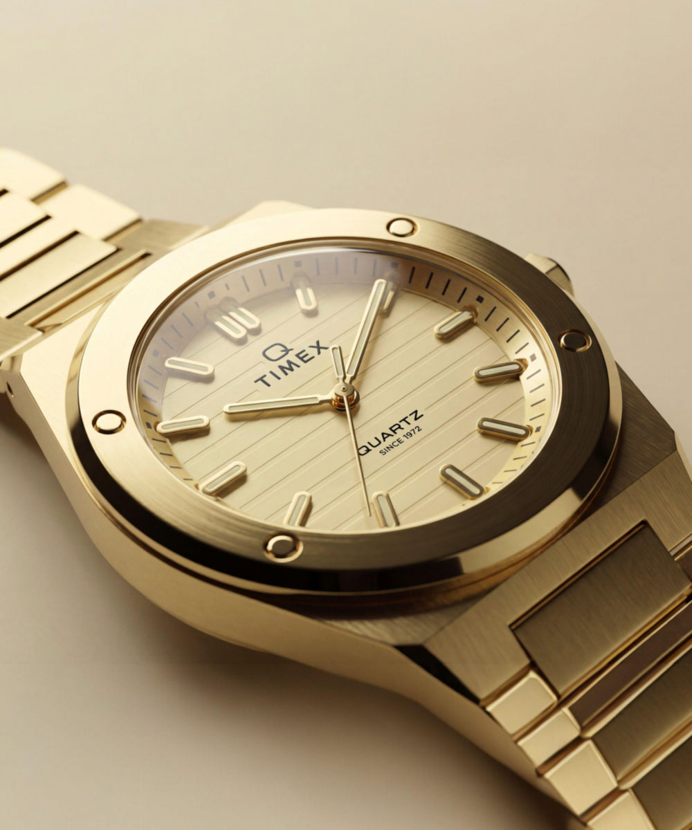 Q Timex Marbella 34mm Stainless Steel Bracelet Watch
