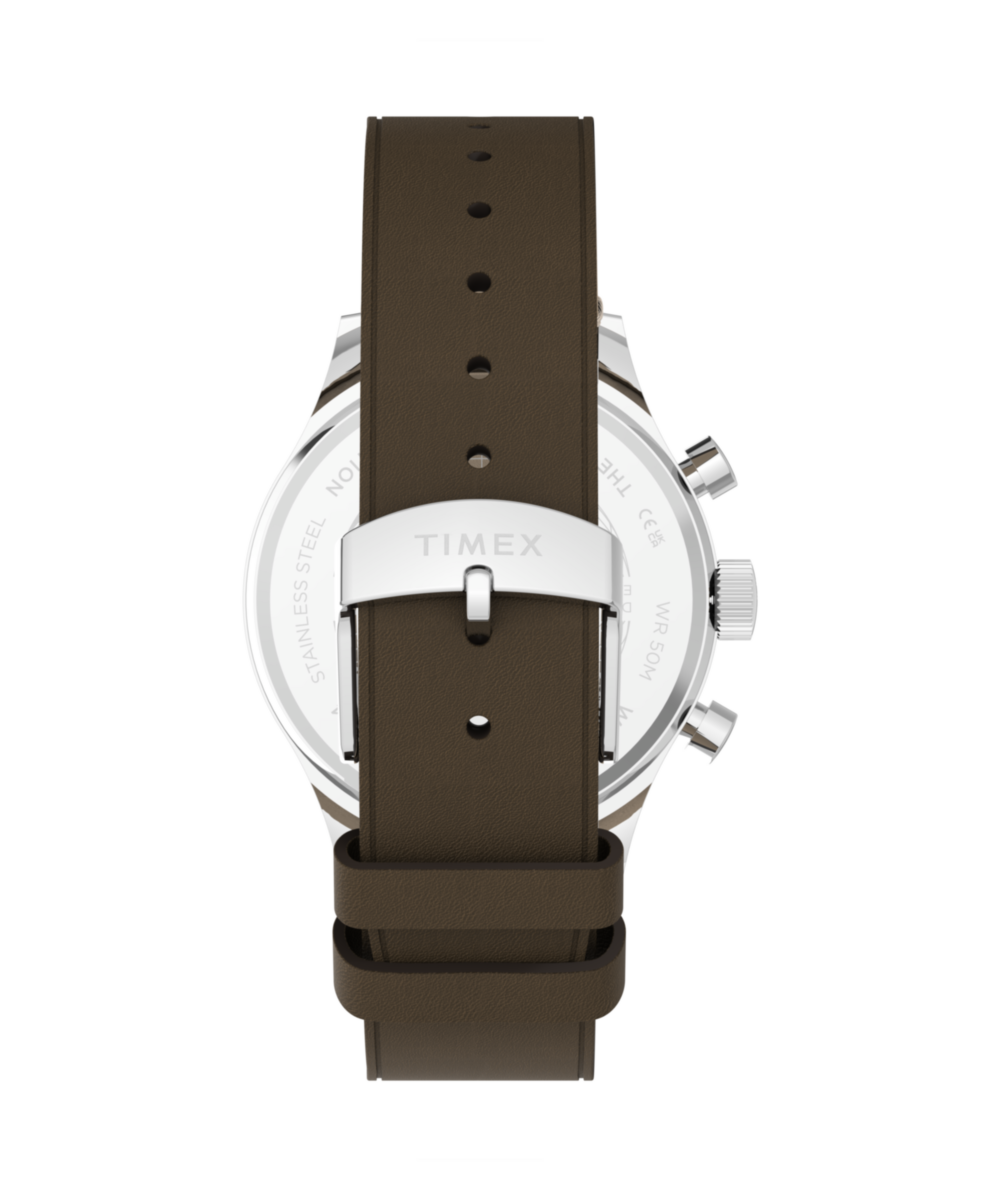 Timex Weekender® New England Chronograph 40mm Leather Strap Watch