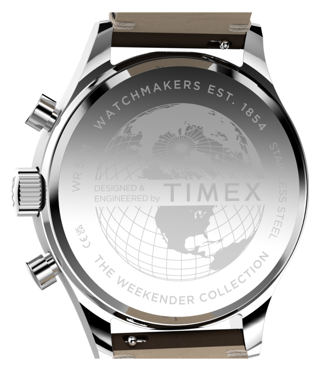 Timex Weekender® New England Chronograph 40mm Leather Strap Watch