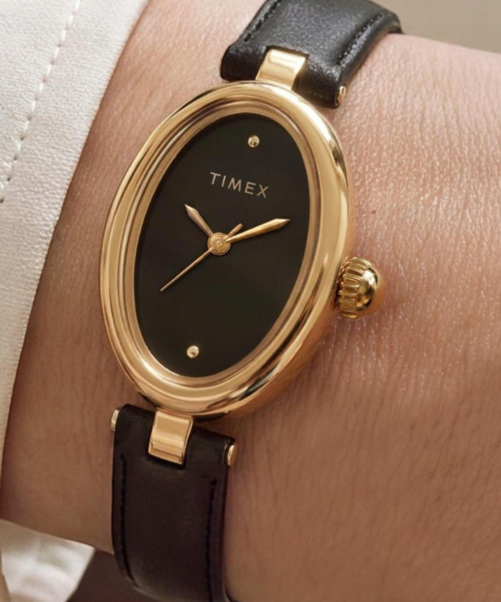 Cavatina® Luxe 22mm Leather Strap Watch