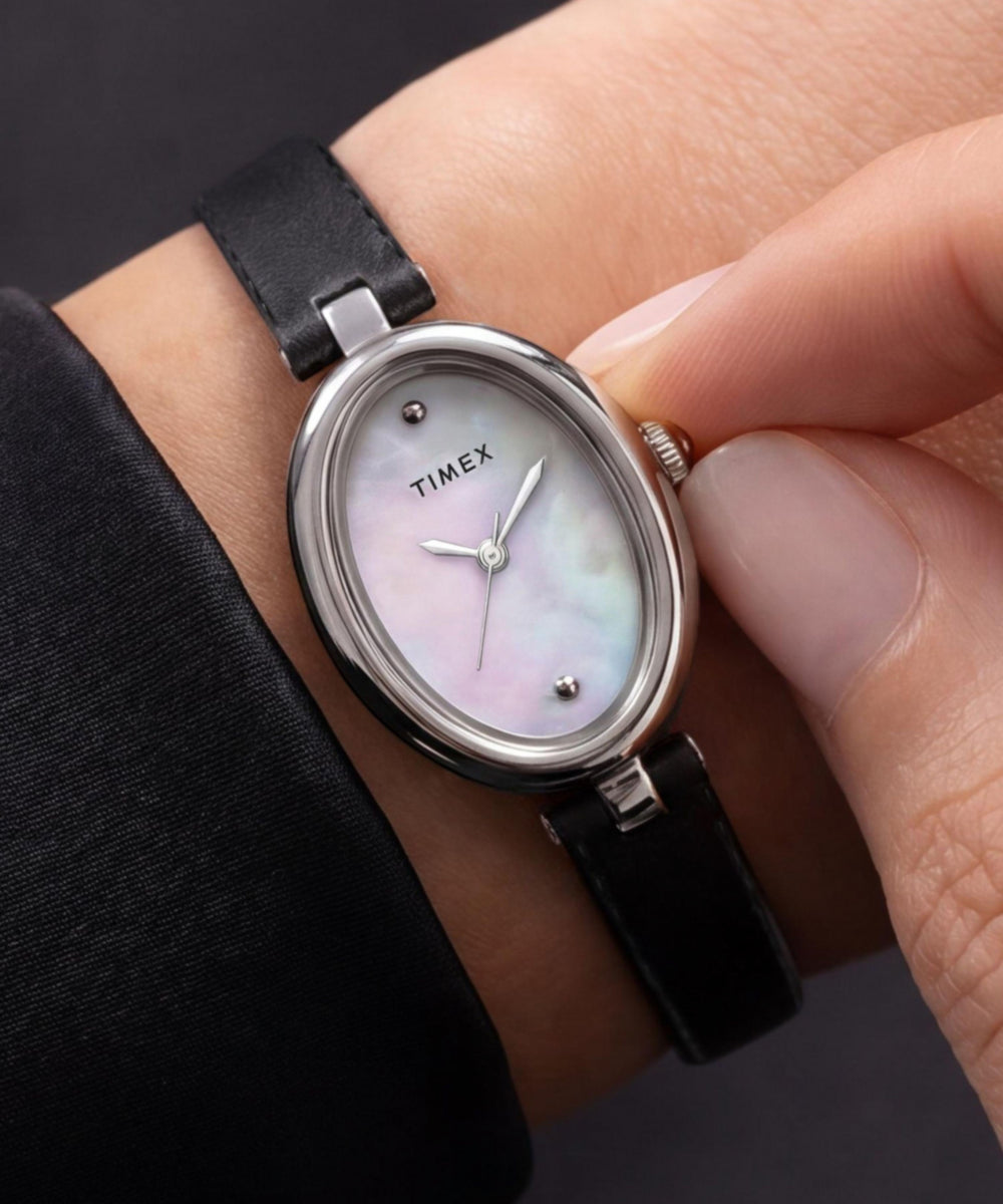 Cavatina® Luxe 22mm Leather Strap Watch