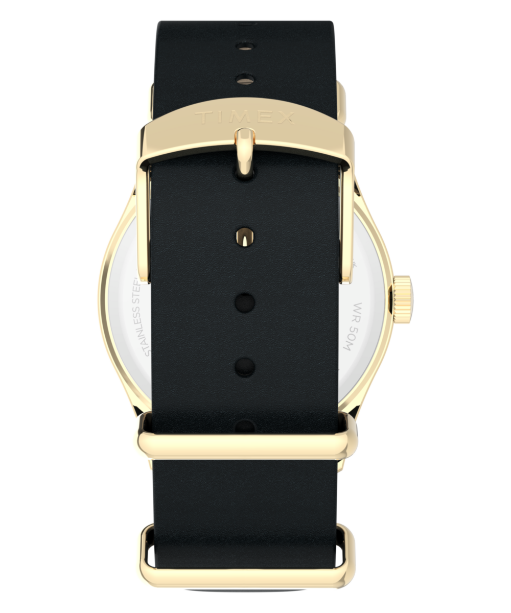 Timex Weekender® New England 34mm Leather Strap Watch