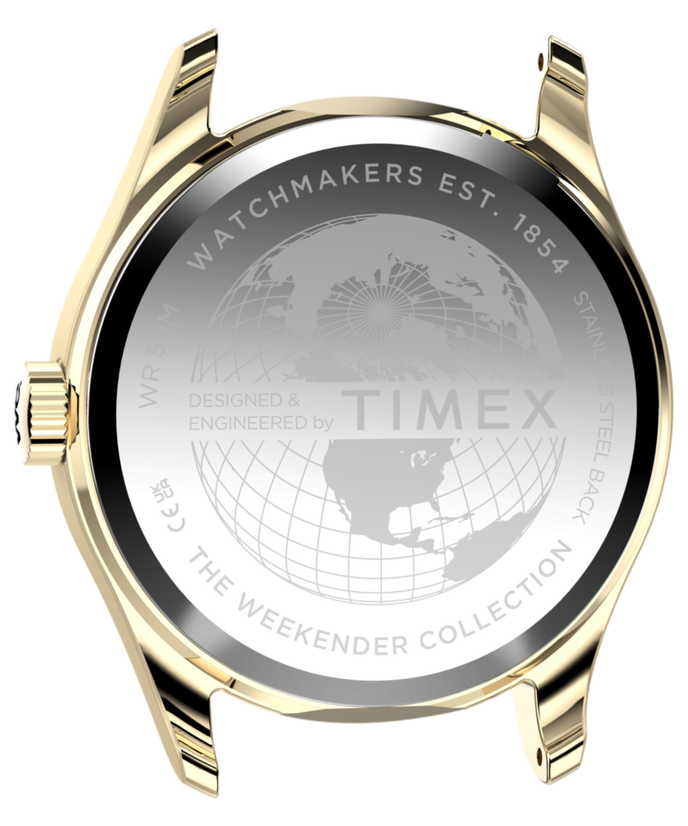 Timex Weekender® New England 34mm Leather Strap Watch