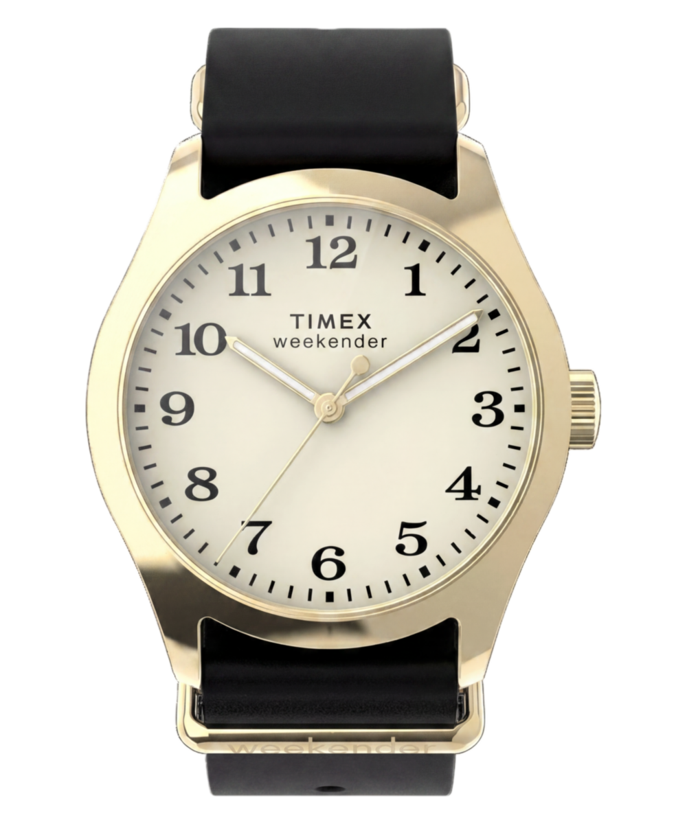 Timex Weekender® New England 34mm Leather Strap Watch