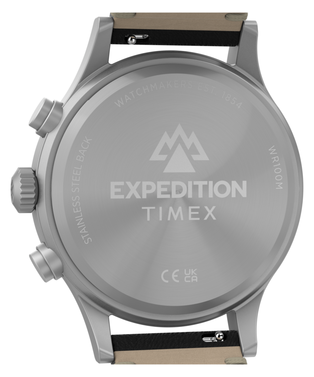 Expedition® Sierra Chronograph 43mm Leather Strap Watch