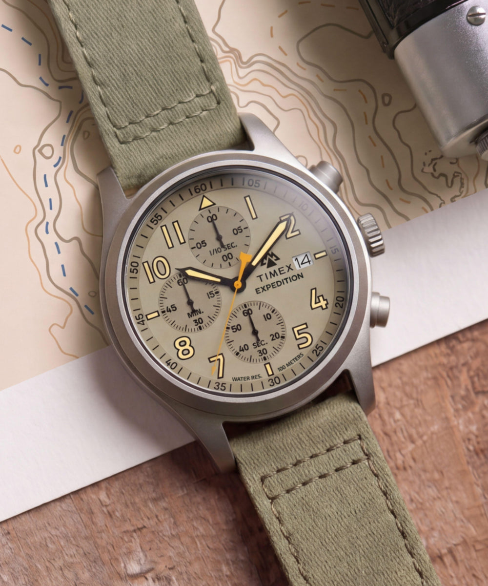 Expedition® Sierra Chronograph 43mm Fabric Strap Watch
