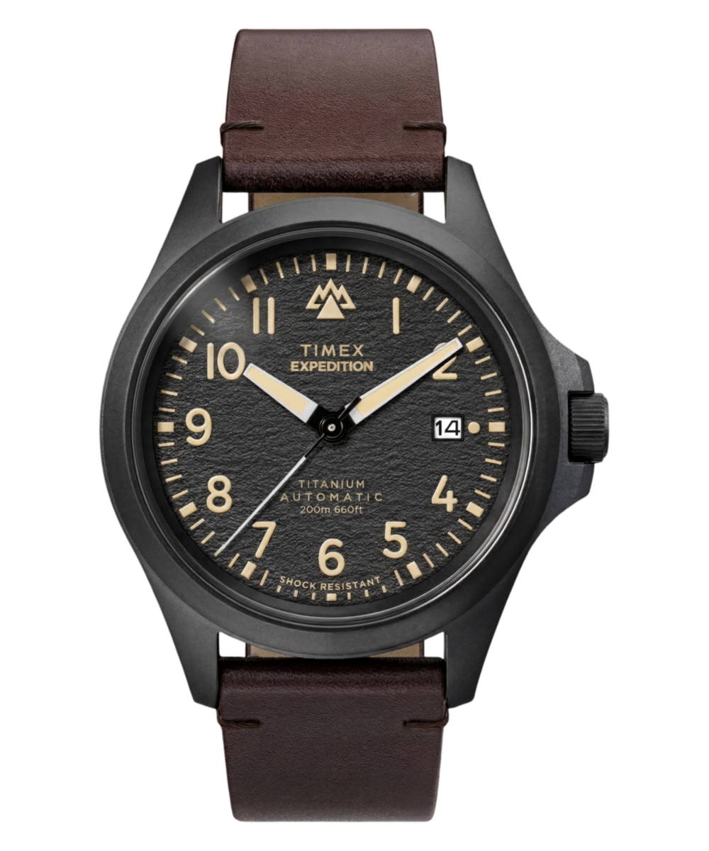 Expedition® Field Post Titanium Automatic 41mm Leather Strap Watch