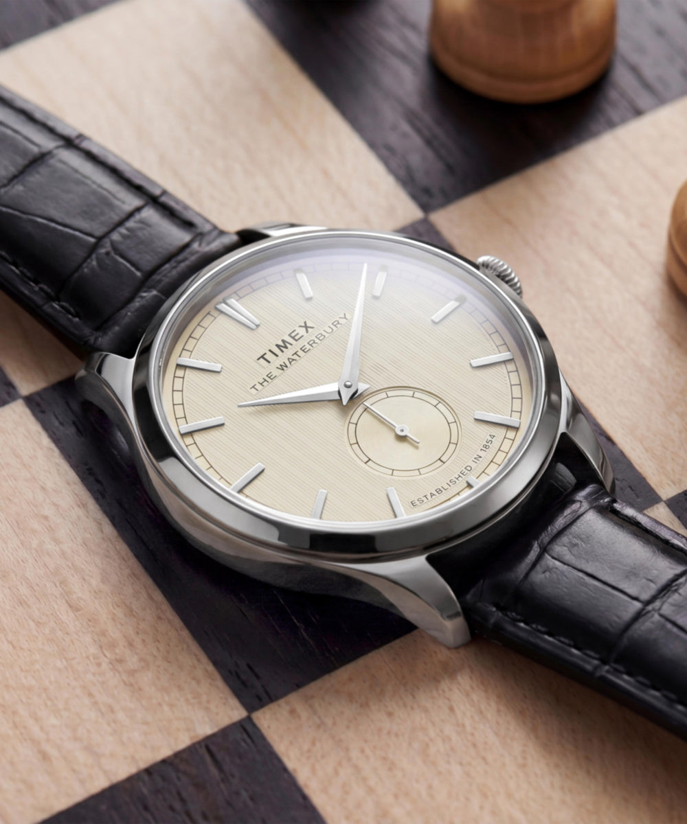 Waterbury Classic Sub-Second 39mm Leather Strap Watch