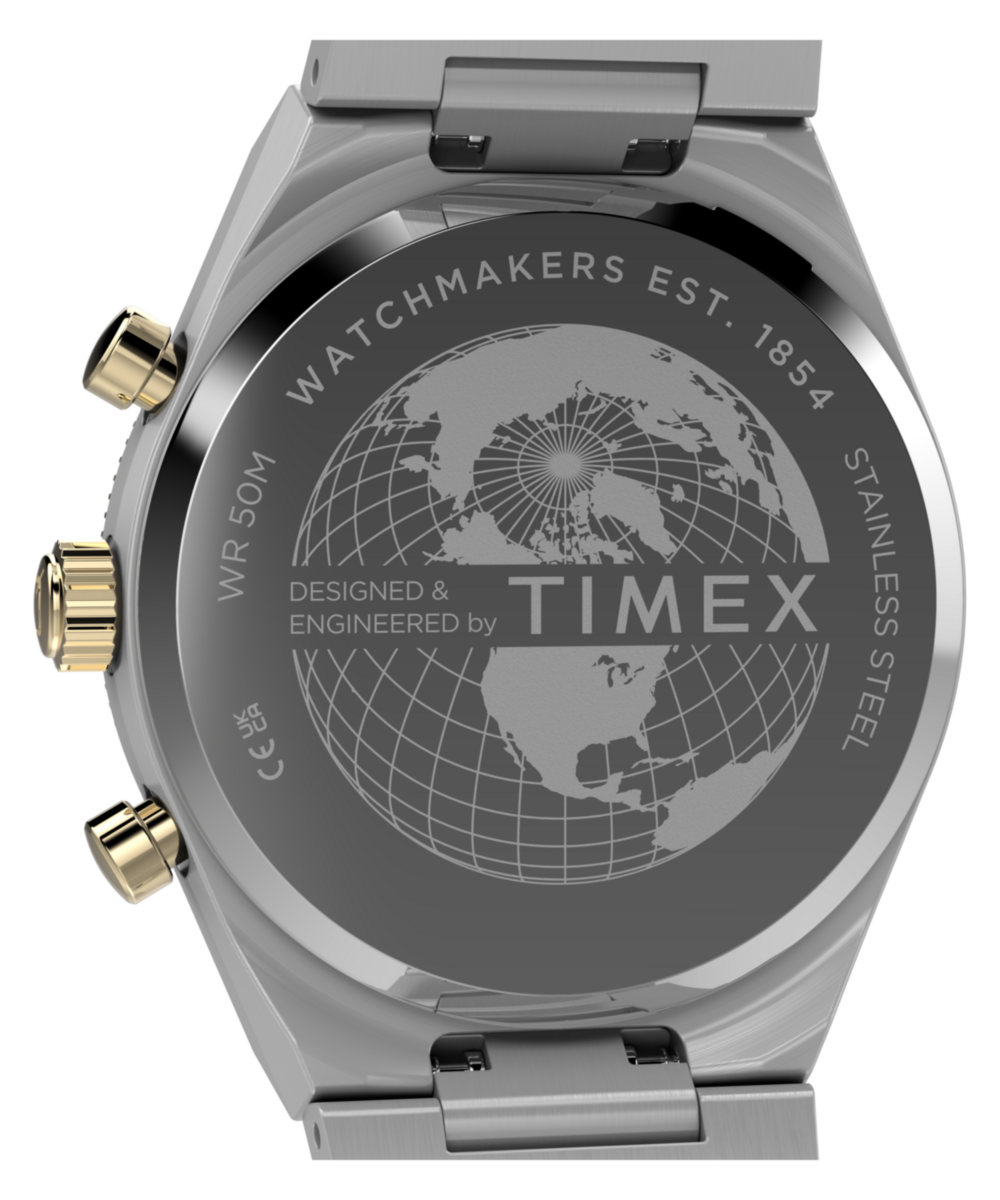 Q Timex Continental Chronograph 36mm Stainless Steel Bracelet Watch