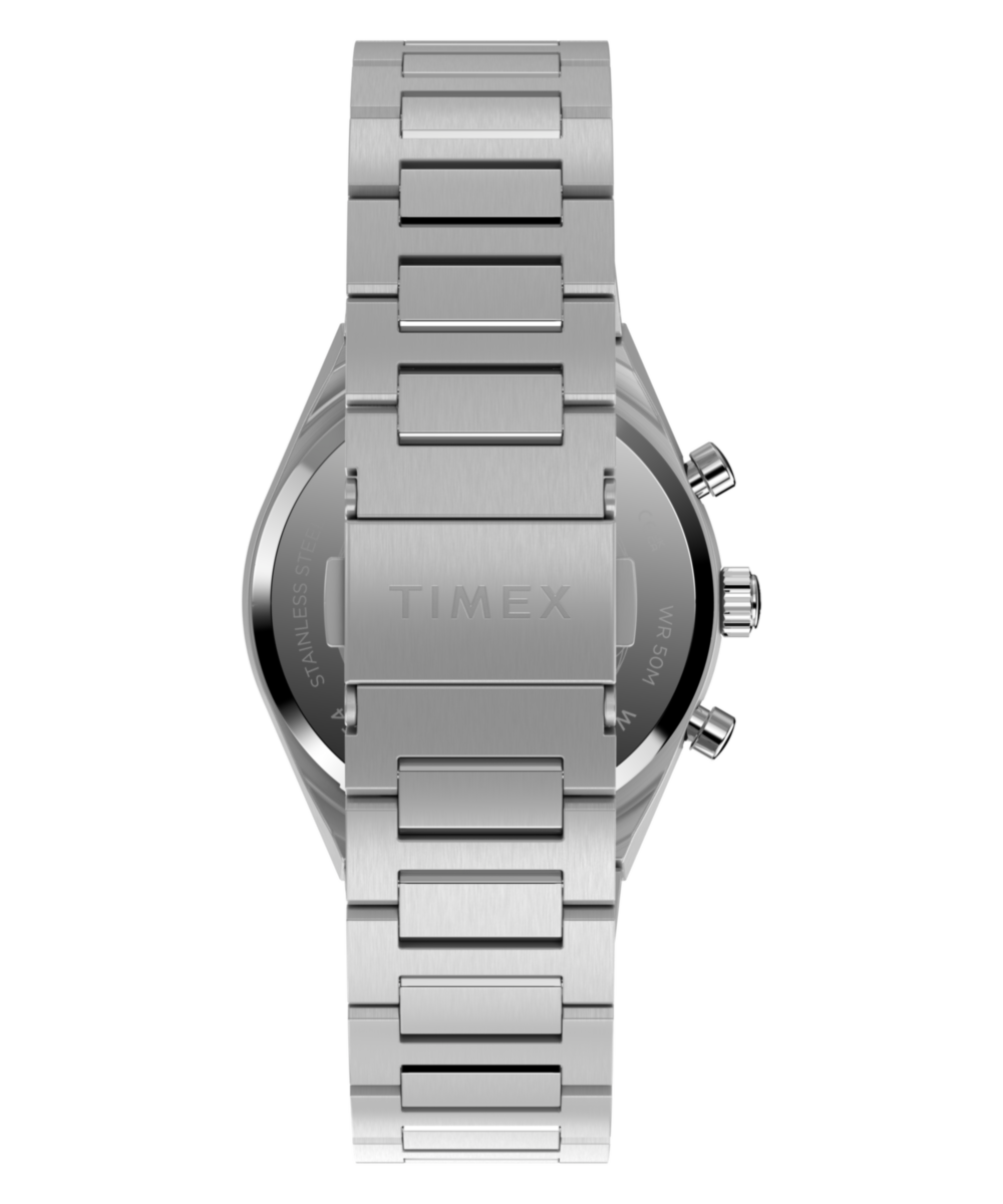 Q Timex Continental Chronograph 36mm Stainless Steel Bracelet Watch