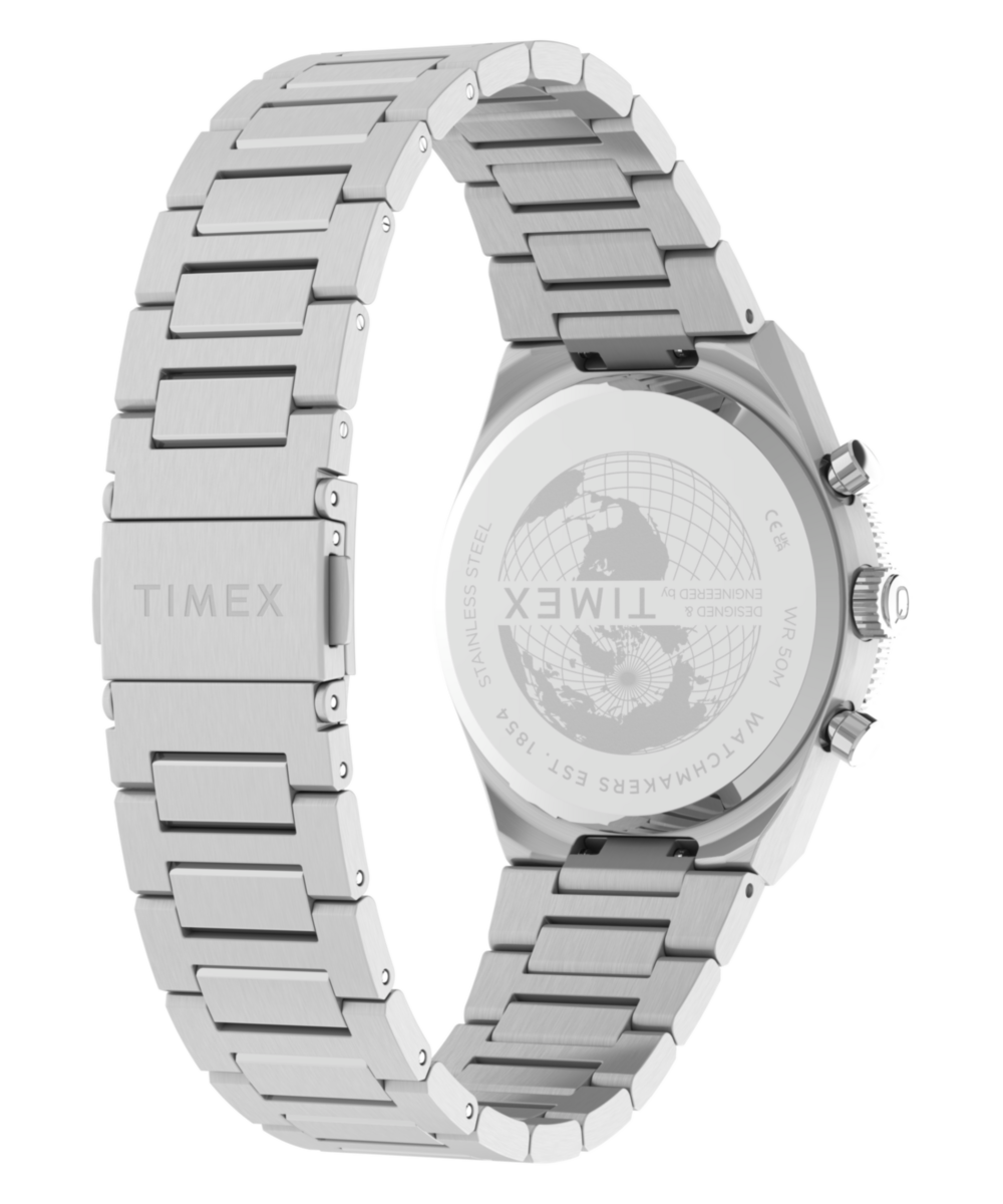 Q Timex Continental Chronograph 36mm Stainless Steel Bracelet Watch