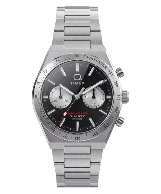 Q Timex Continental Chronograph 36mm Stainless Steel Bracelet Watch