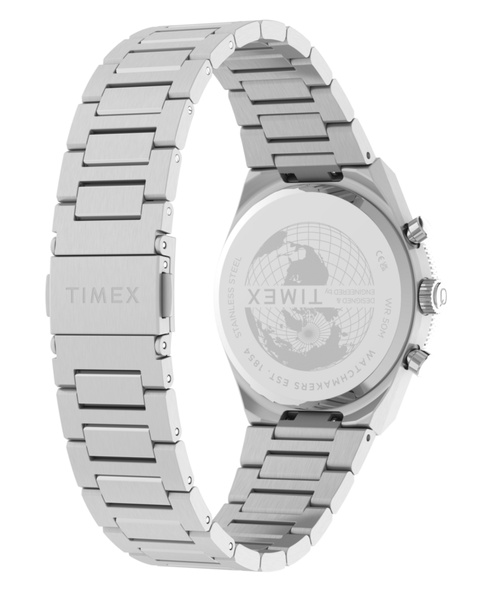 Q Timex Continental Chronograph 36mm Stainless Steel Bracelet Watch