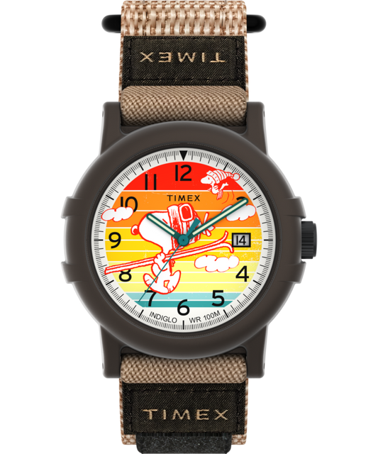 Peanuts® x Timex Camper Ski 38mm Fabric Strap Watch