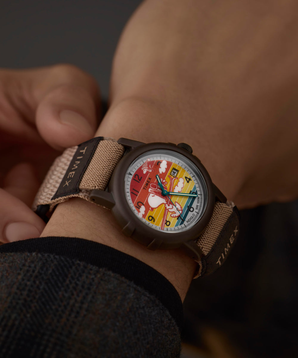 Peanuts® x Timex Camper Ski 38mm Fabric Strap Watch