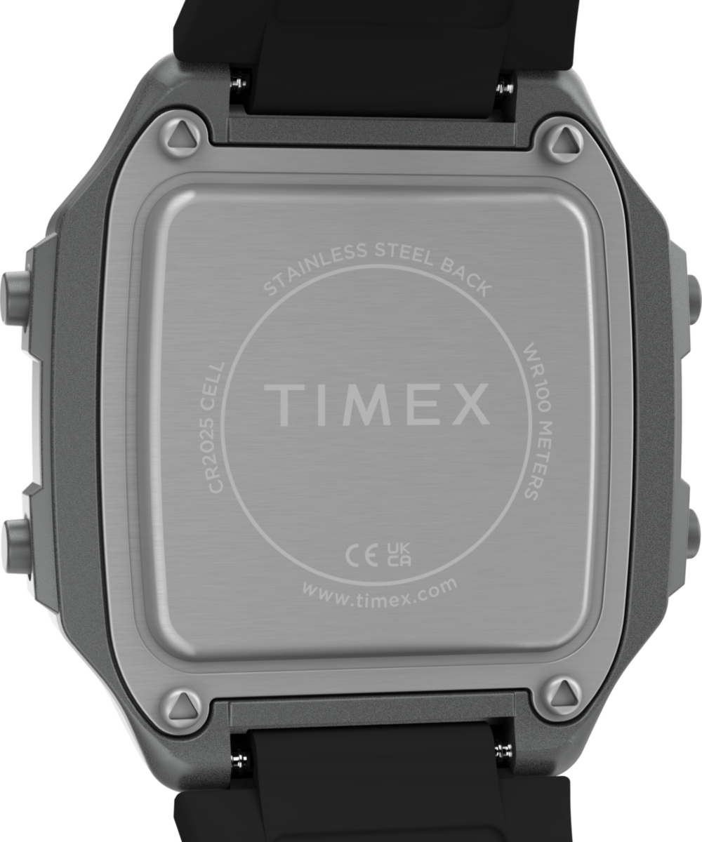 World Time Digital 40mm Resin Strap Watch
