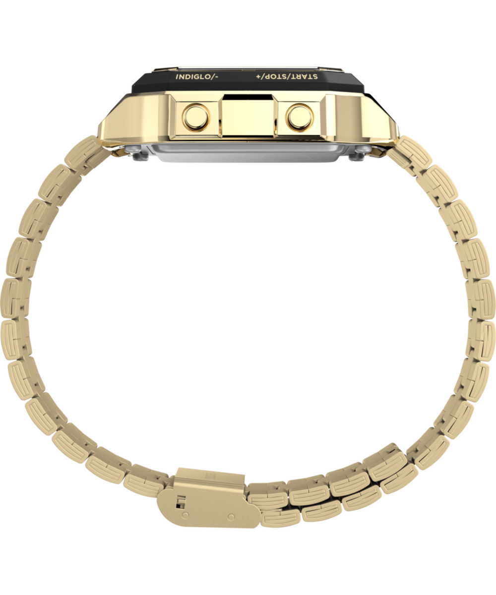 World Time Digital 40mm Stainless Steel Bracelet Watch