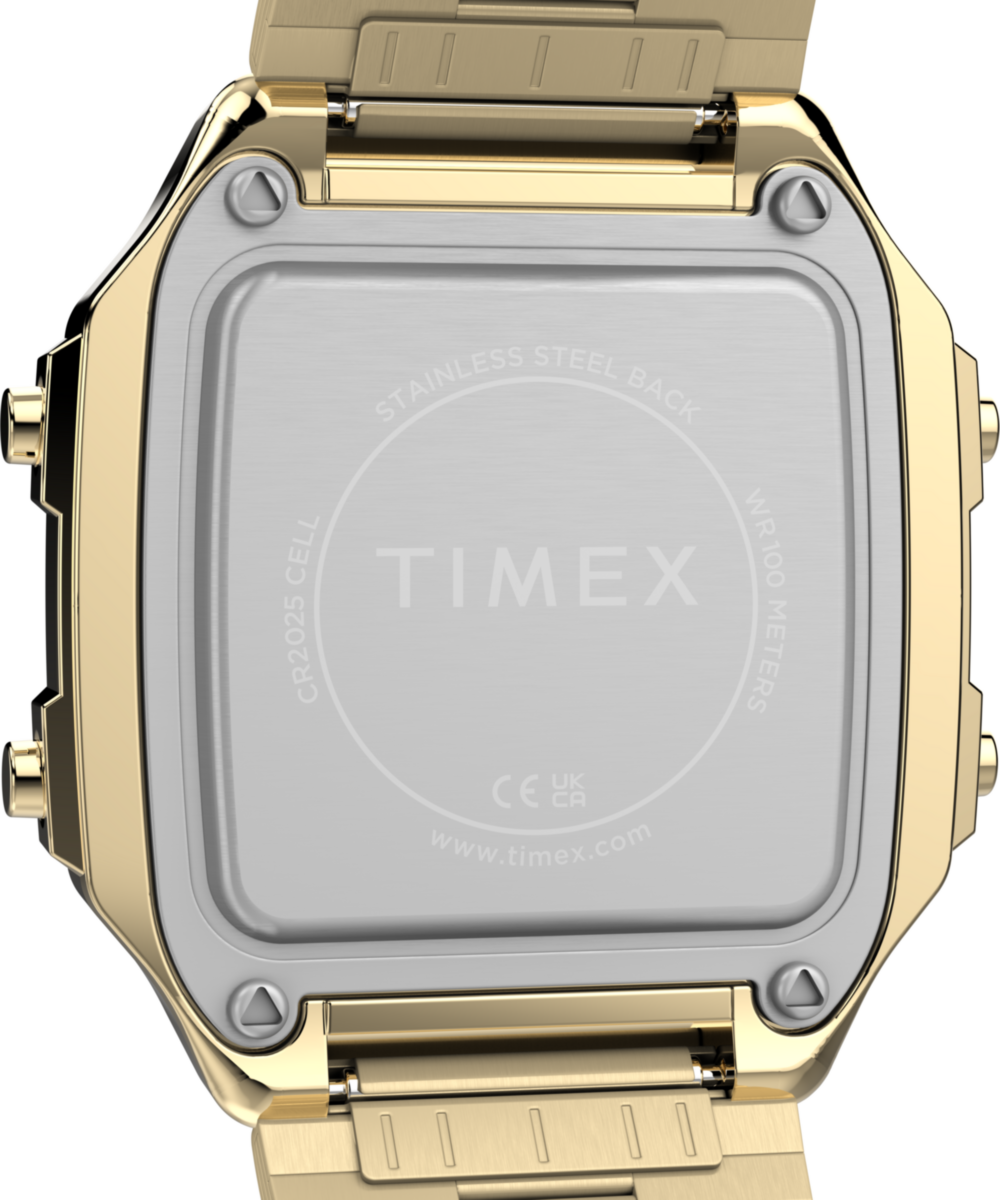 World Time Digital 40mm Stainless Steel Bracelet Watch