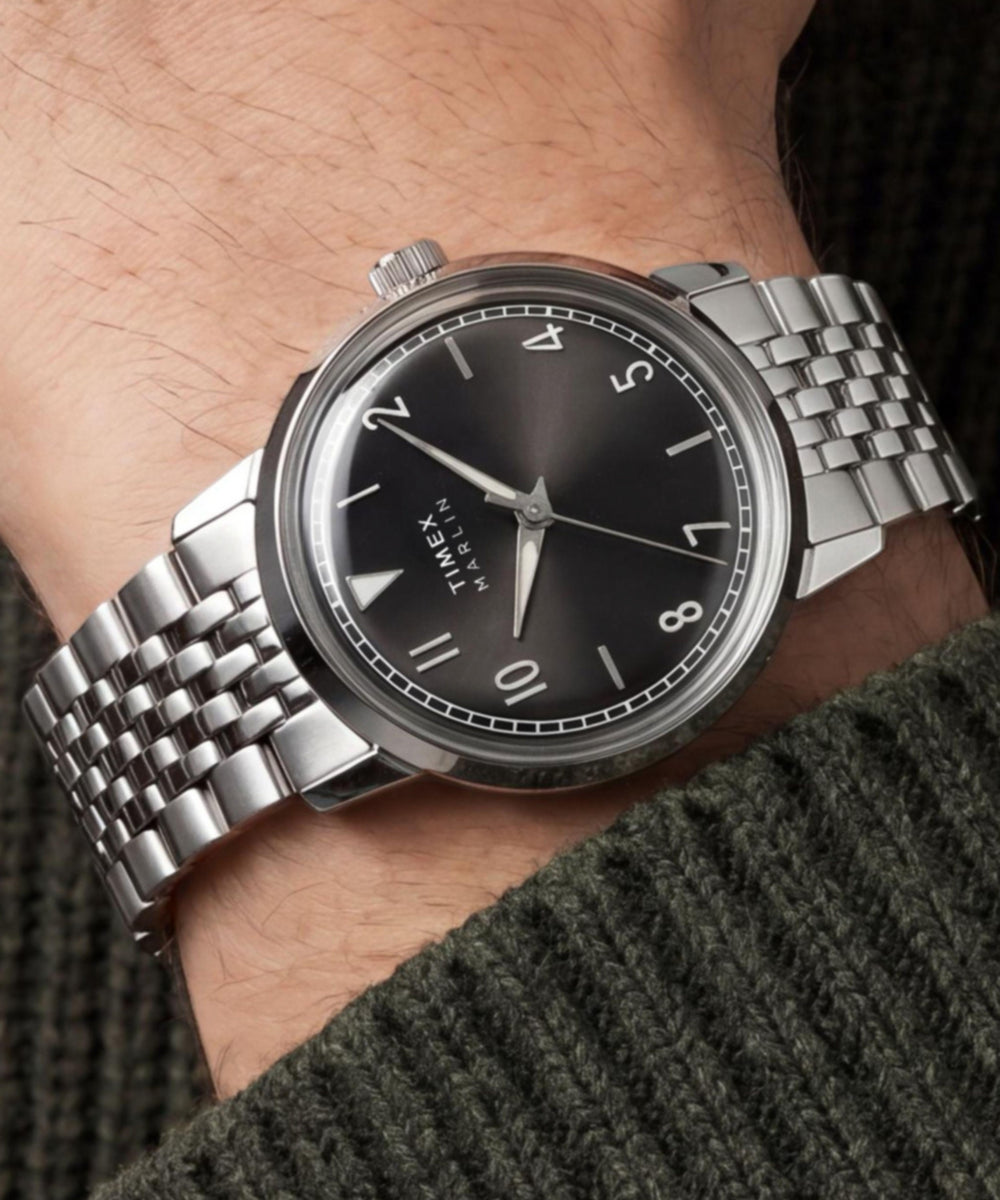 Marlin® Quartz 34mm Stainless Steel Bracelet Watch