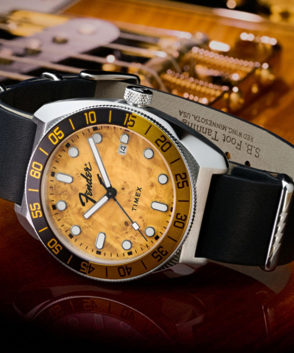 Fender x Timex Automatic 41mm Leather Strap Watch