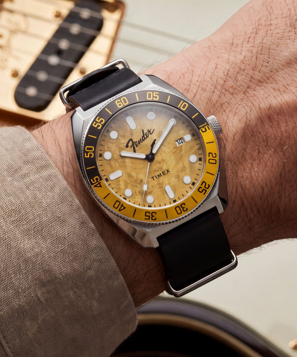 Fender x Timex Automatic 41mm Leather Strap Watch