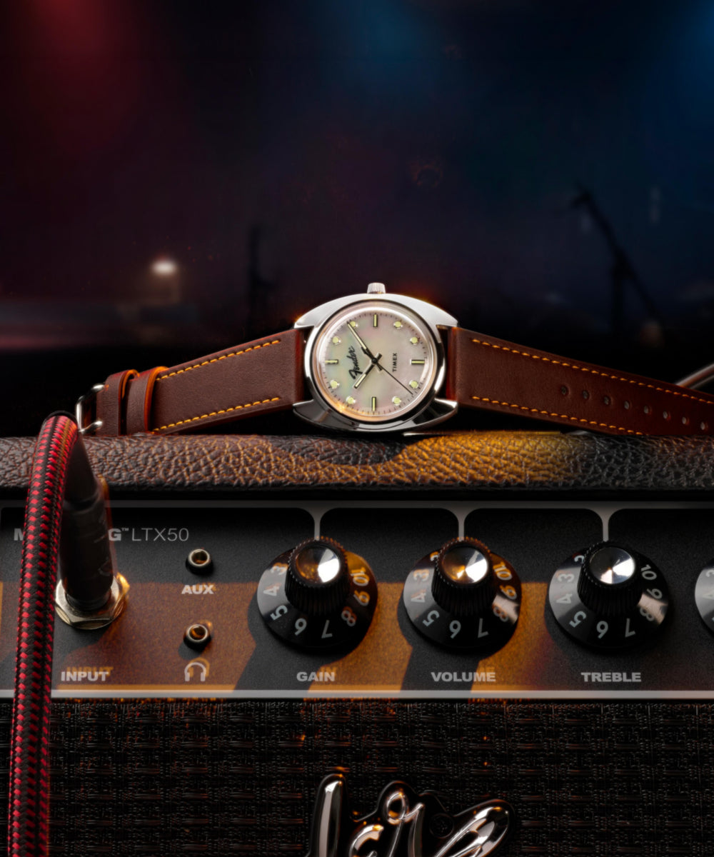 Fender x Timex 37mm Leather Strap Watch