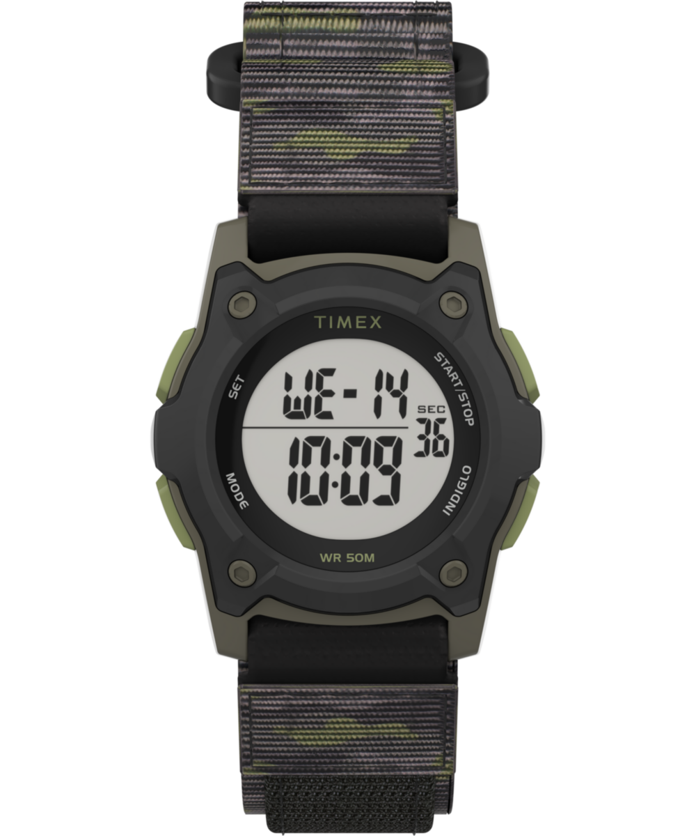 TIMEX TIME MACHINES® 35mm Green/Brown Camo Fast Wrap® Kids Digital Watch
